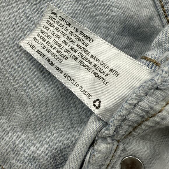 Cat & Jack Shorts Girls Large 10/12 Light Wash Denim Lace Trim Frayed Hem Summer - Picture 6 of 9